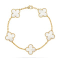 Waterproof white clover bracelet with romantic designer touch