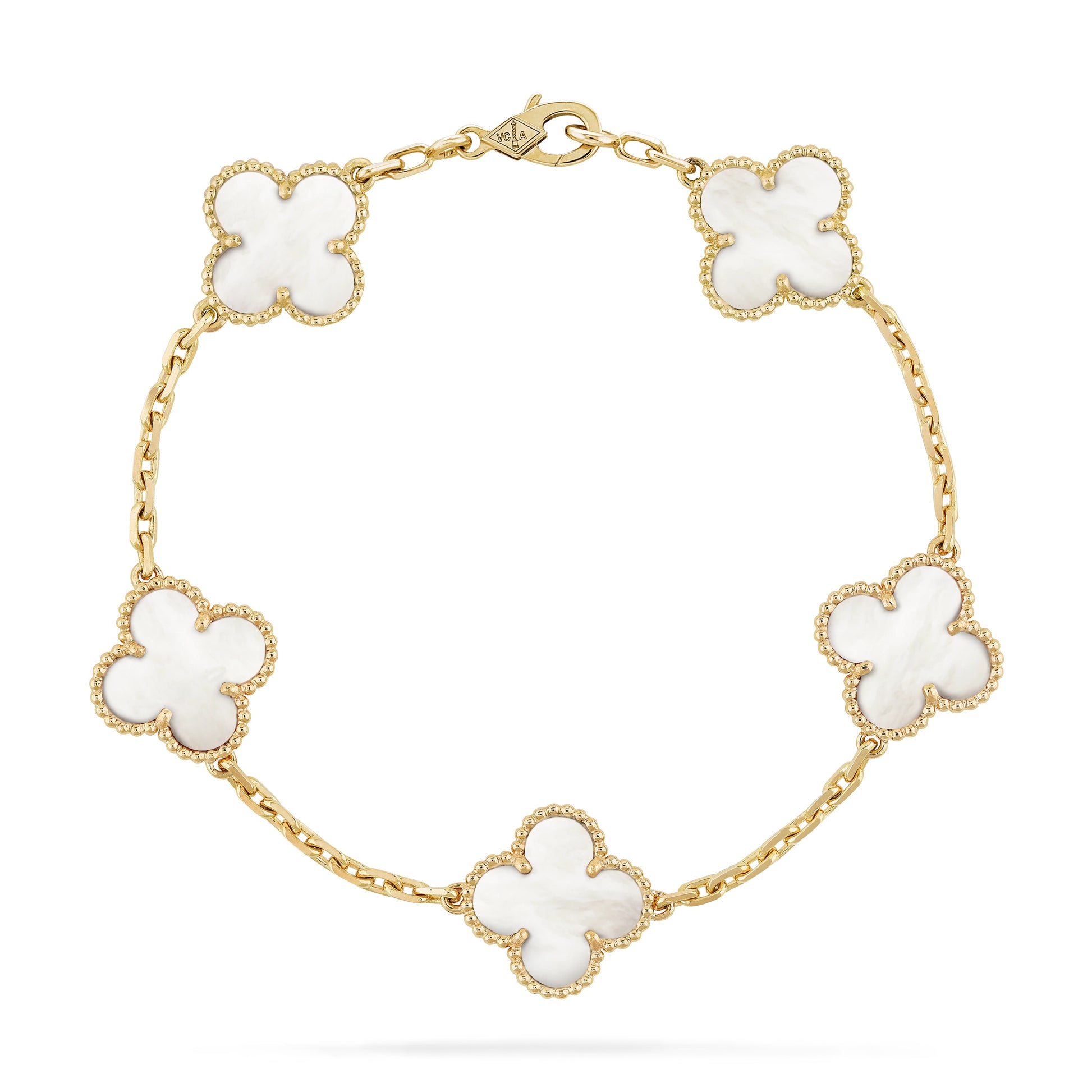 Waterproof white clover bracelet with romantic designer touch