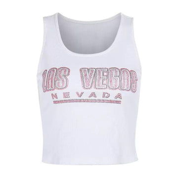 Grunge style tank with sparkle Las Vegas design