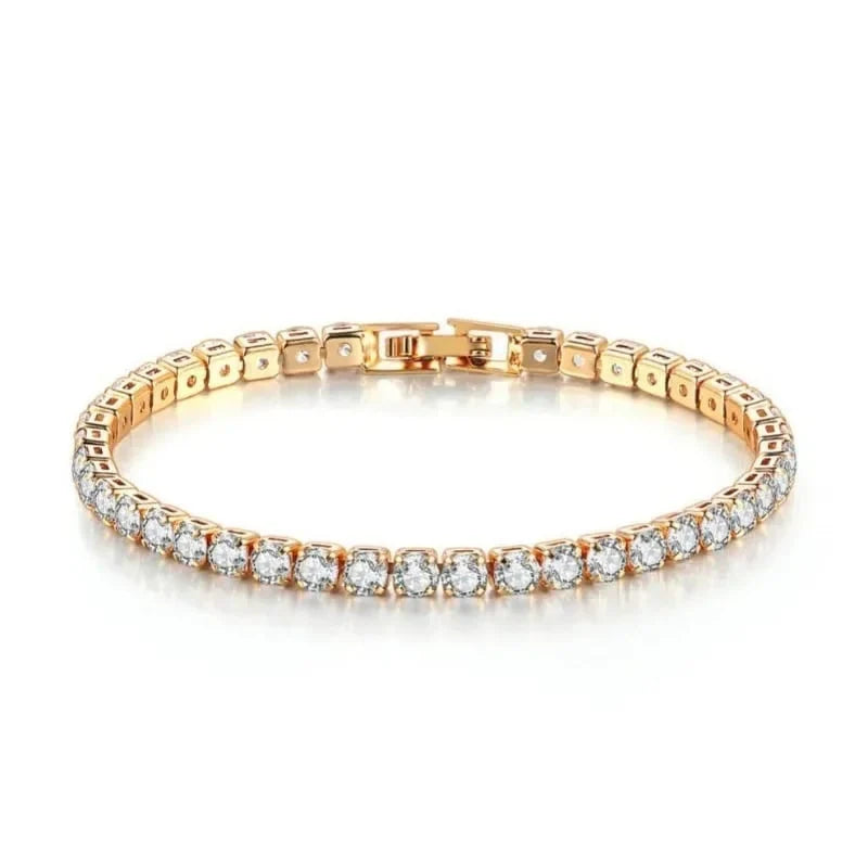 V-Gold 18K gold plated bracelets shown together, offering luxurious shine and durable quality.