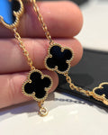 Designer charm bracelet with black clover and waterproof design