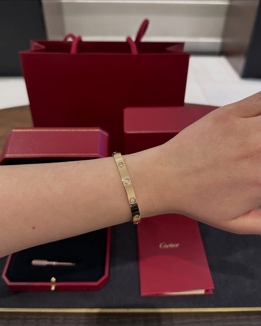 Designer gold bangle for women with 10 sparkling crystals