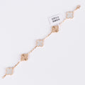 Four-leaf clover bracelet with laser detail and pearl enamel finish