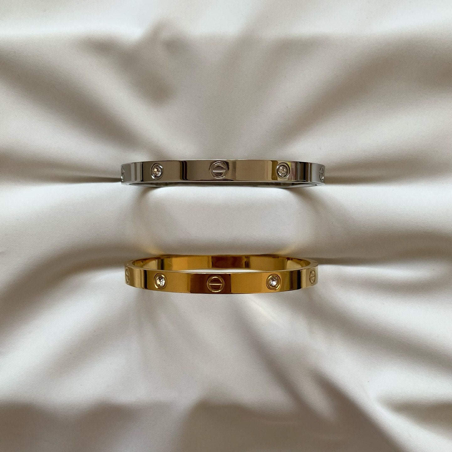 Statement gold love bracelet for date nights and events
