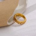 Adjustable stainless steel gold ring