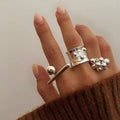 Trendy stainless steel open ring for women and men
