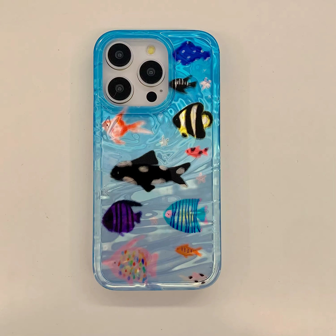 Shockproof soft bumper iPhone case with cute fish illustration