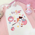 Soft knit cotton tee with kawaii stripe detail