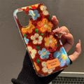 Shockproof floral phone case with a soft silicone finish