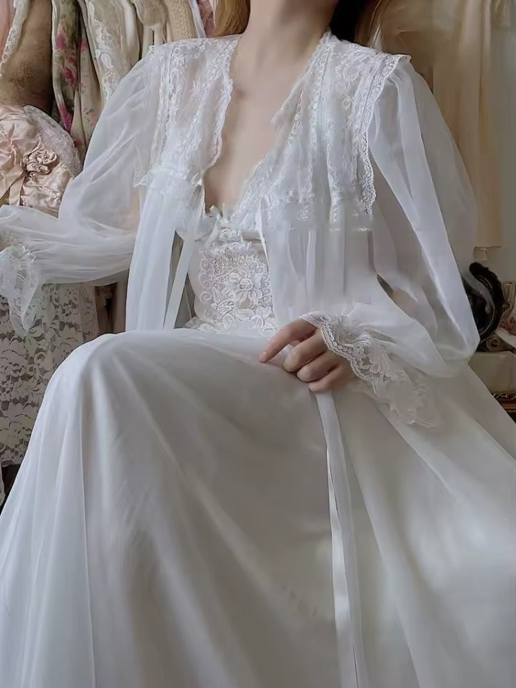 Victorian-inspired fairycore sleepwear with elegant feminine vibes
