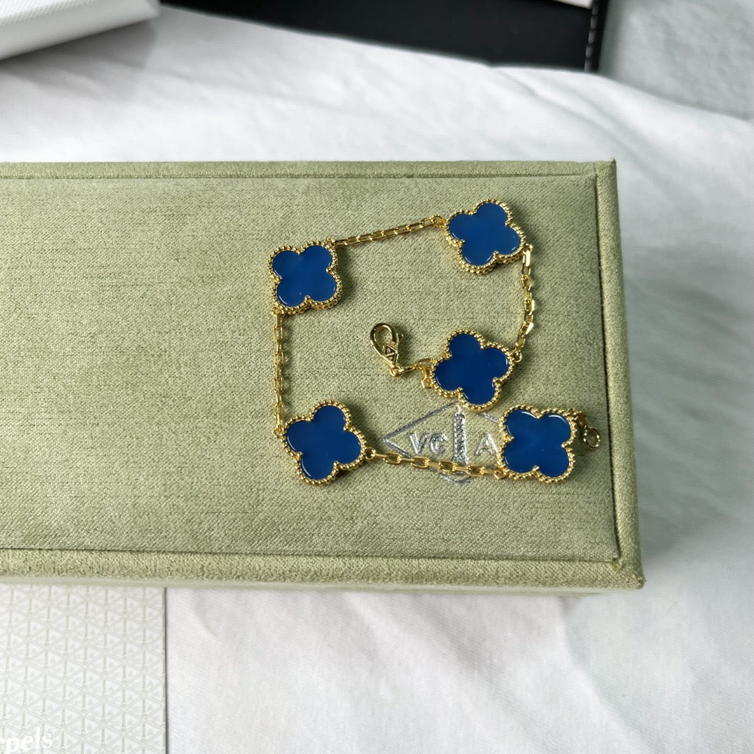 Elegant blue and gold bracelet gift for her