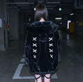 Emo winter streetwear hoodie with rabbit ears