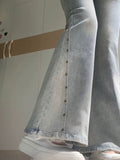 American street style low-rise flare jeans with trendy fit