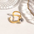 Modern waterproof gold ball ring for everyday wear