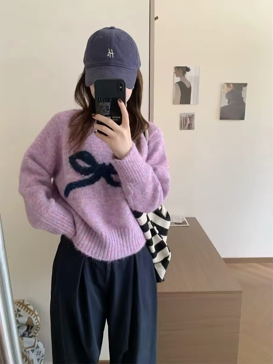 Sweet knit pullover in soft girl aesthetic
