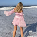 Feminine vintage fairy dress with airy, flowing skirt