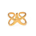 Coastal fashion-inspired stainless steel starfish ring