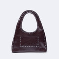 Retro rivet purse for women with strong stitched handles