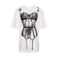 Funny bikini print oversized T-shirt for women, Y2K-inspired casual cotton tee ideal for punk fashion and American streetwear summer outfits