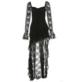 Soft grunge cyber Y2K outfit with a gothic lace fairycore dress