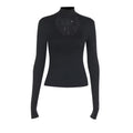Women’s gothic fashion top in black with slim silhouette