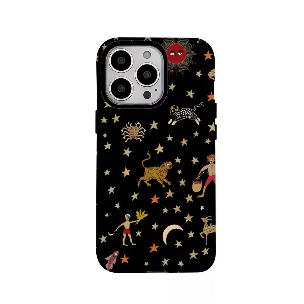 Star art animal-themed iPhone cover with constellation accents