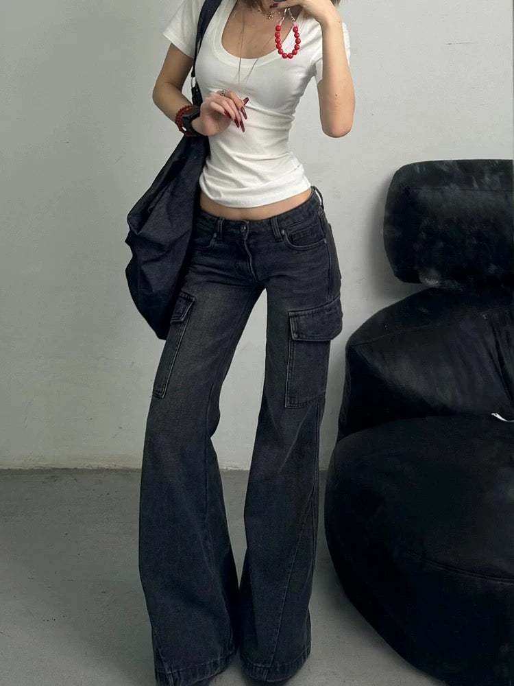 Detail shot of the flared leg opening, showing the flowy and comfortable fit.