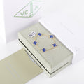 Blue clover bracelet with gold plating and soft enamel charm