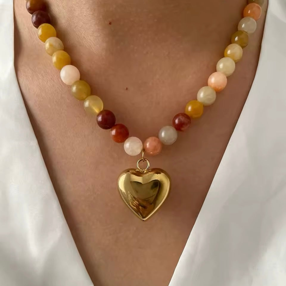 Bohemian-inspired colorful beaded necklace for women