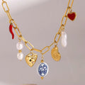 Minimalist gold-plated statement charm choker