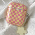 Checkered AirPods case with matching pendant