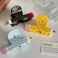 Colorful pencil hair claw clip with a trendy acetate design