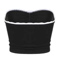 Y2K-inspired strapless crop top with a sweet lace trim detail