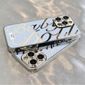 Blue Aesthetic iPhone Case with Elegant Silver Plating