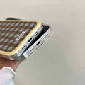 Back view displaying the classic brown checkered design on iPhone