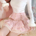 Korean style mini skirt with built-in shorts and soft fabric
