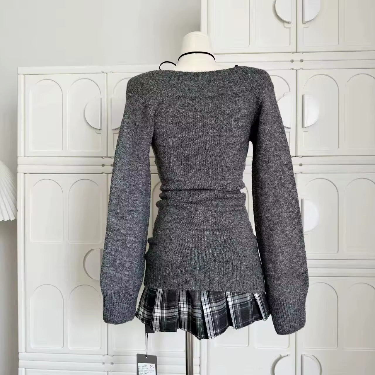 Soft girl aesthetic sweater in neutral tone