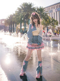 High waist Y2K lace skirt with frills and cute girly elements