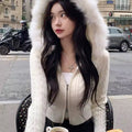 Coquette zip-up cropped cardigan