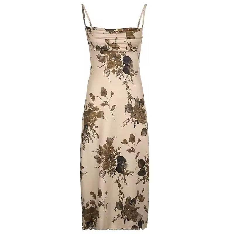 Elegant summer dress with retro flower design