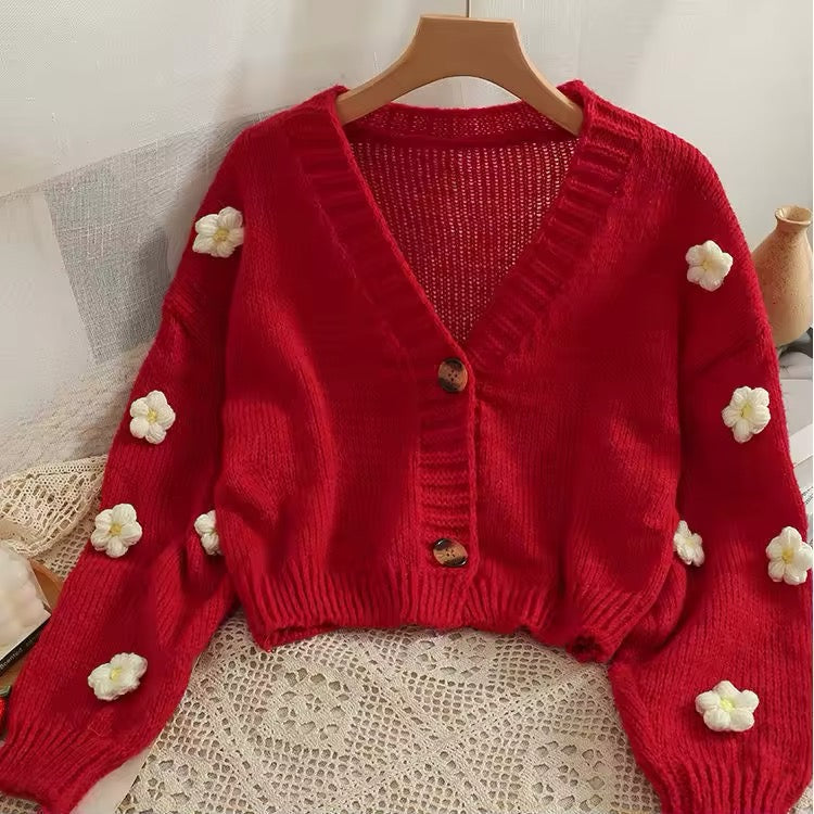 Soft knit cropped sweater styled for fall