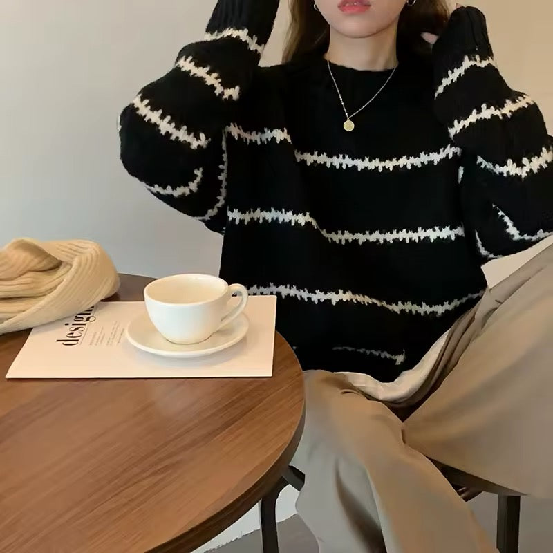 Korean aesthetic long sleeve knit top