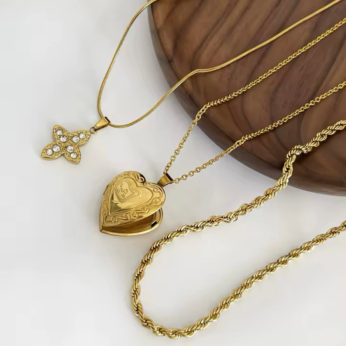 Luxury twisted chain necklace with cross charm for daily wear