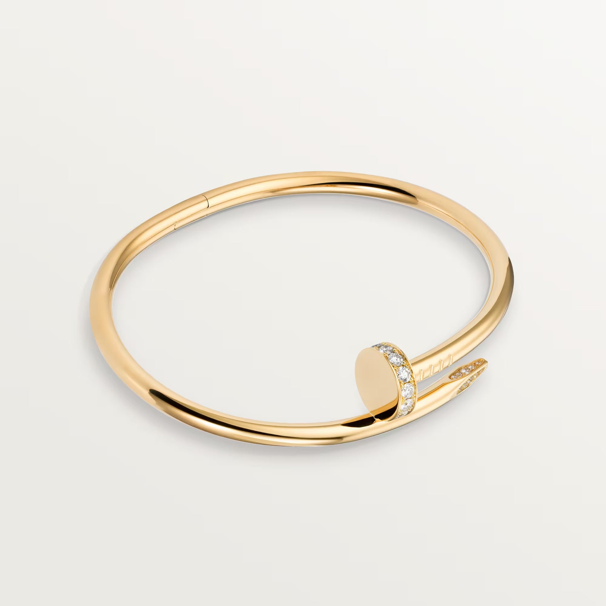 Crystal gold nail bangle, stylish jewelry gift for girlfriend or wife