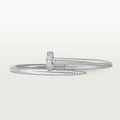 Sparkling nail-shaped white gold bracelet for stylish women