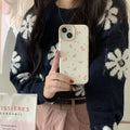 Soft silicone floral iPhone case with shockproof protection