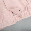 Cute pastel outerwear for women with loose fit design and stand collar, warm and trendy casual jacket