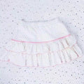 Sweet pink and white ruffle mini skirt for soft girl outfits