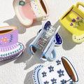 Adorable flower print coffee cup hair claw for women