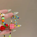 Harajuku fruit bow choker featuring colorful sugar beads and cute cartoon designs, perfect for Y2K outfits and alternative aesthetic styling